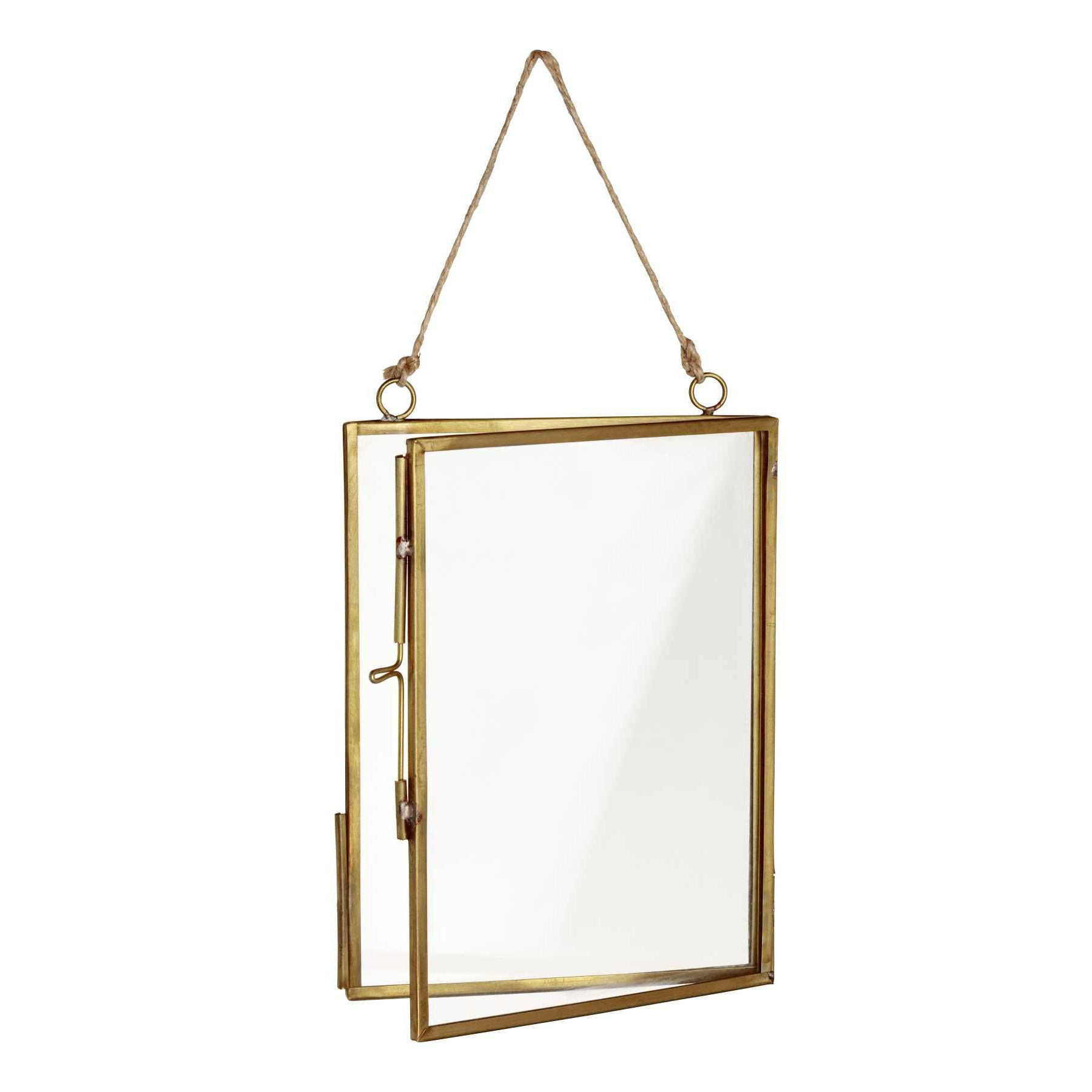 Indoor Decor Wall Hanging Single Sides Brass And Glass Picture Photo Frame Metal Border Square Shape In Gold Finish Home Decor