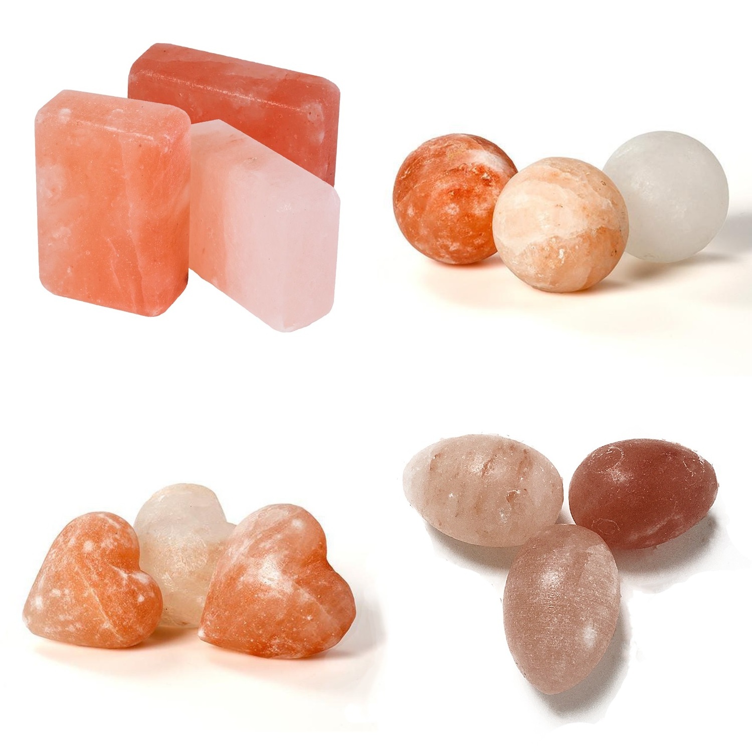 Himalayan Salt message stones different shapes , Himalayan salt message therapy stones