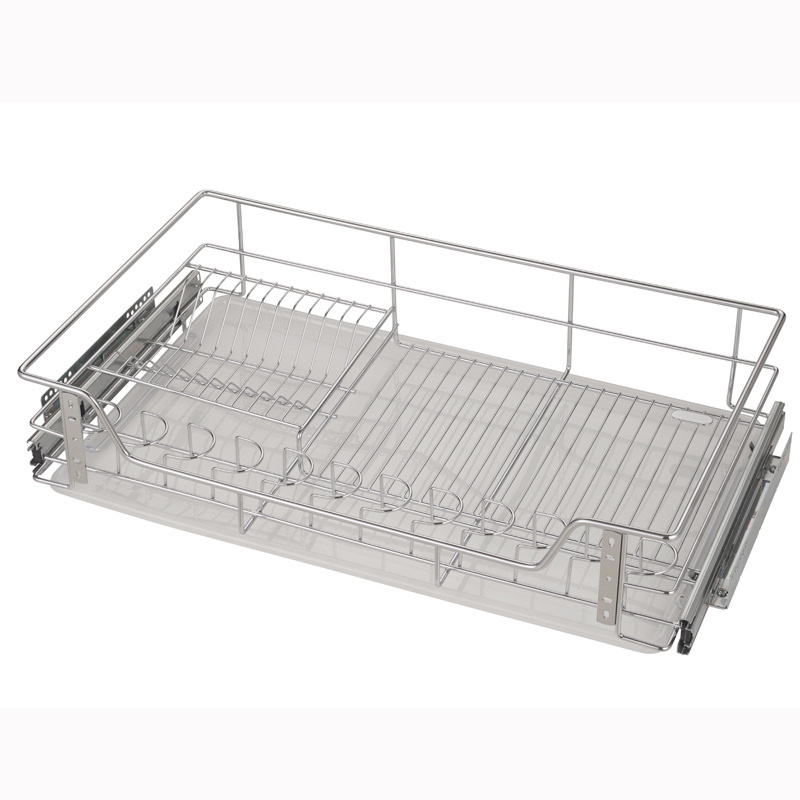 Kitchen Drawer 4-side Pull Out Wire Storage Basket Kitchen Drawer Organizer Baskets