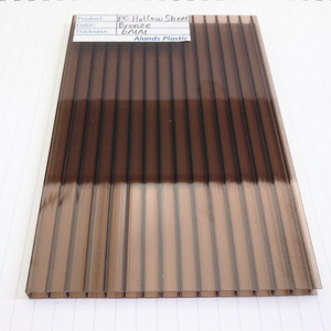 6mm PC Corrugated Sheet Bronze Polycarbonate Hollow Twinwall Sheet