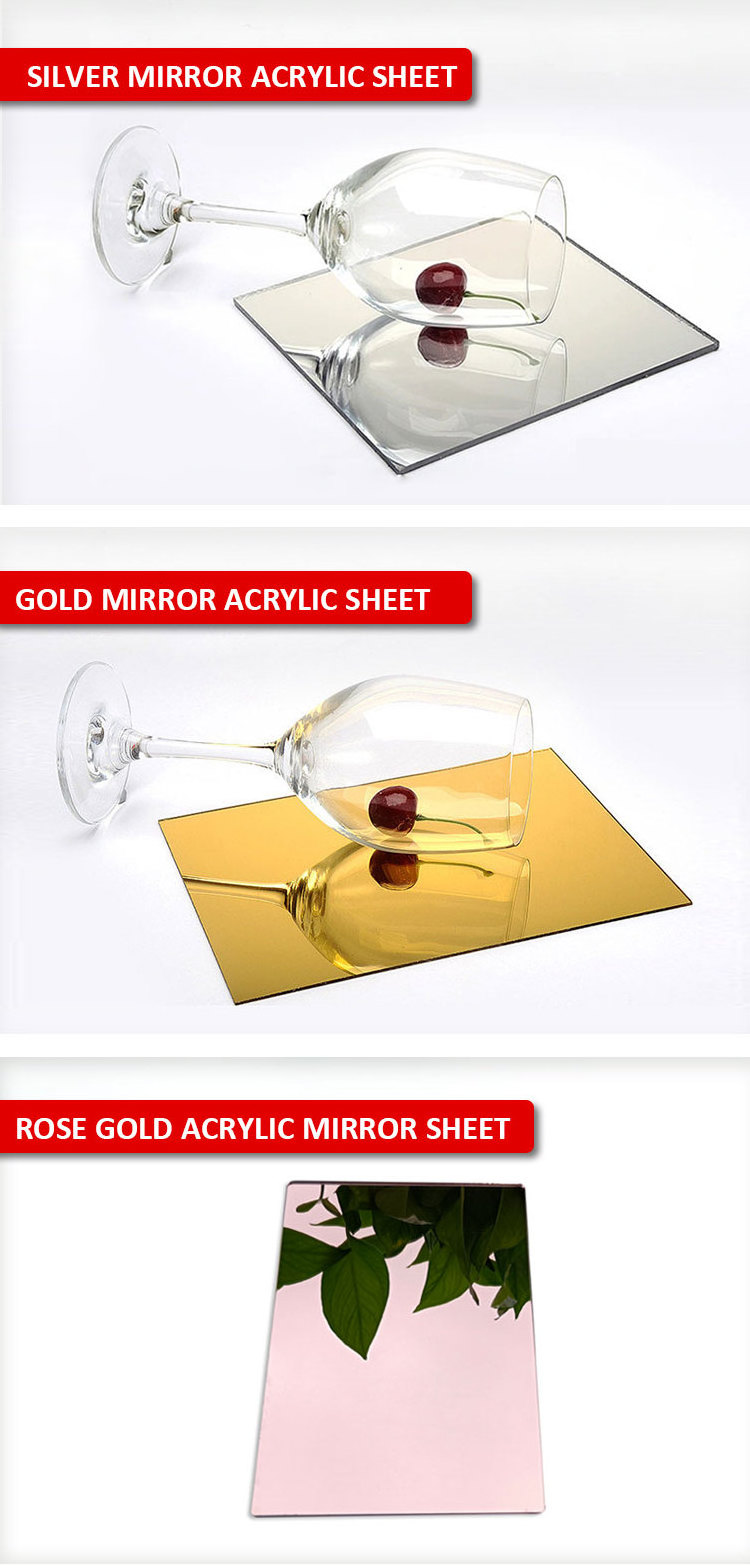 Alands factory Wholesale acrylic mirror sheet gold flexible mirror plastic acrylic mirror sheet