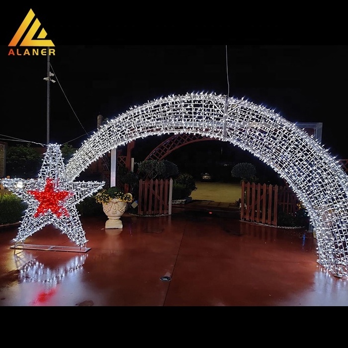 LED star motif light 3D Christmas decoration light outdoor display romantic star ornaments motif light