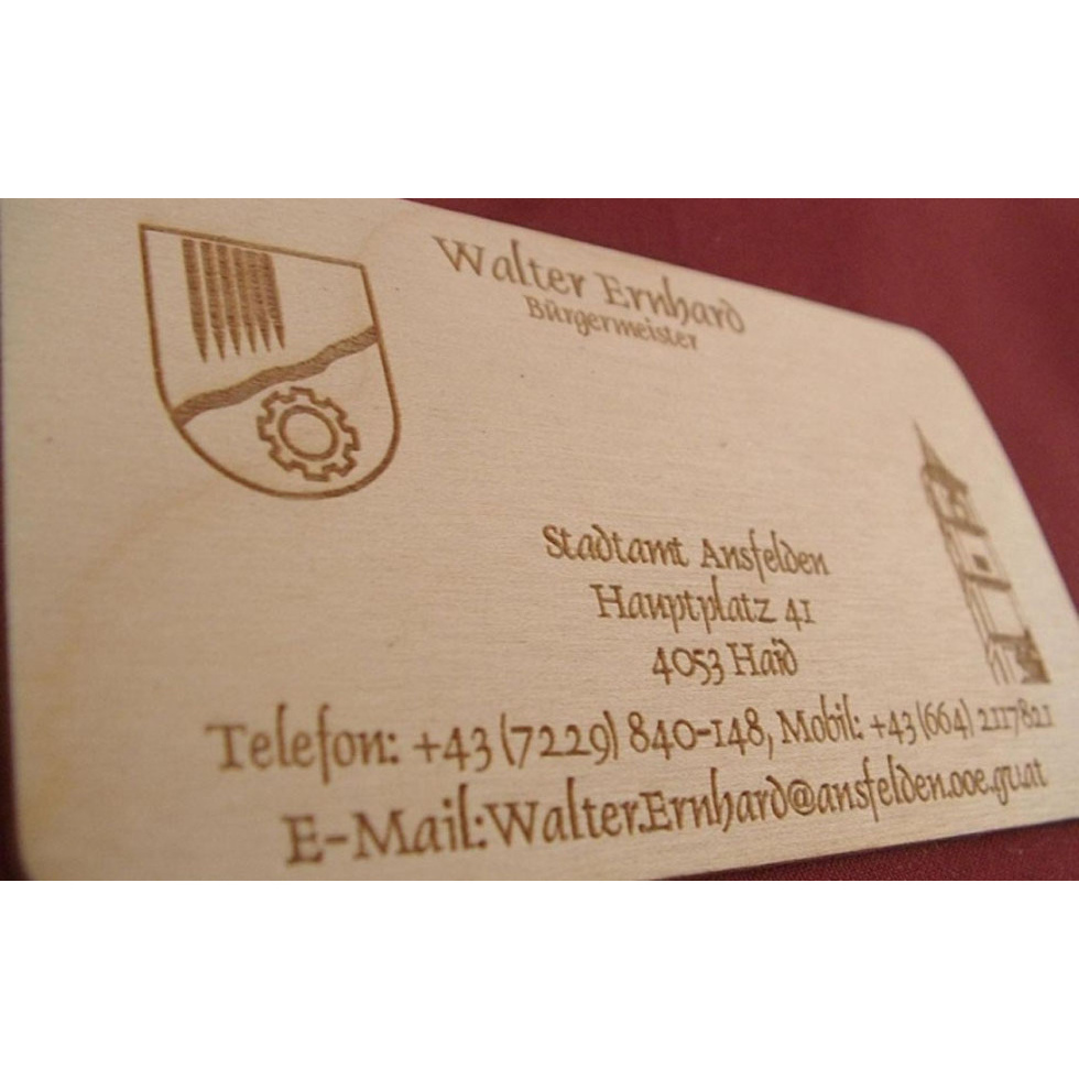 Luxurious Flexible Engraved Wood Custom Business Card / Business Card Printing