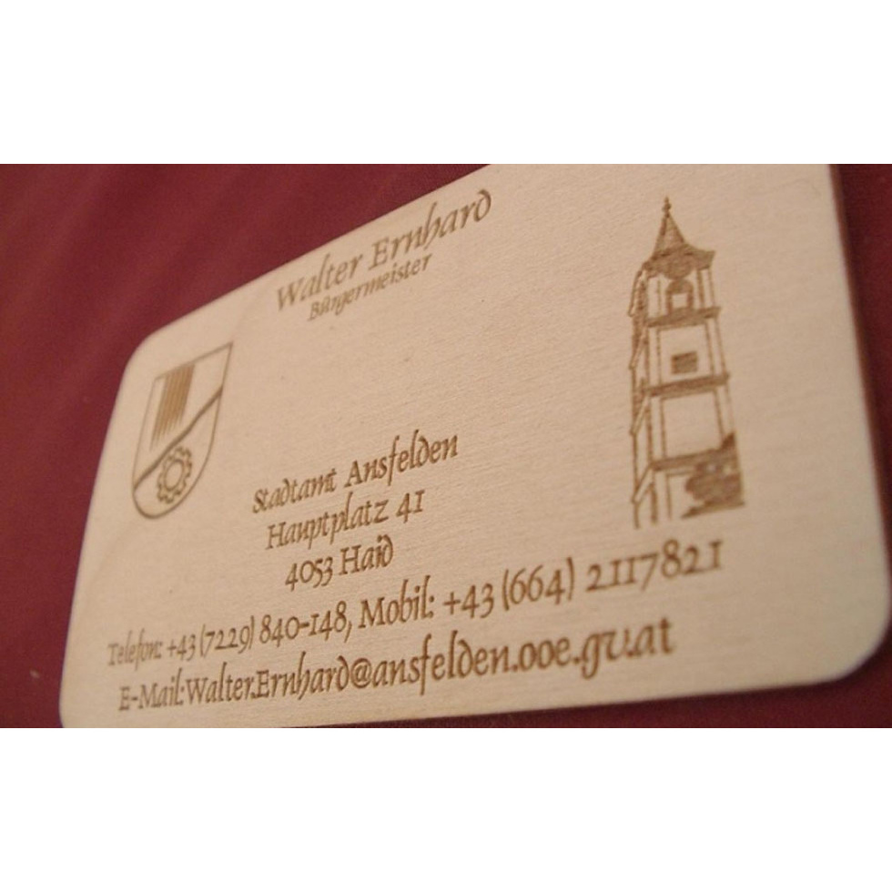 Luxurious Flexible Engraved Wood Custom Business Card / Business Card Printing