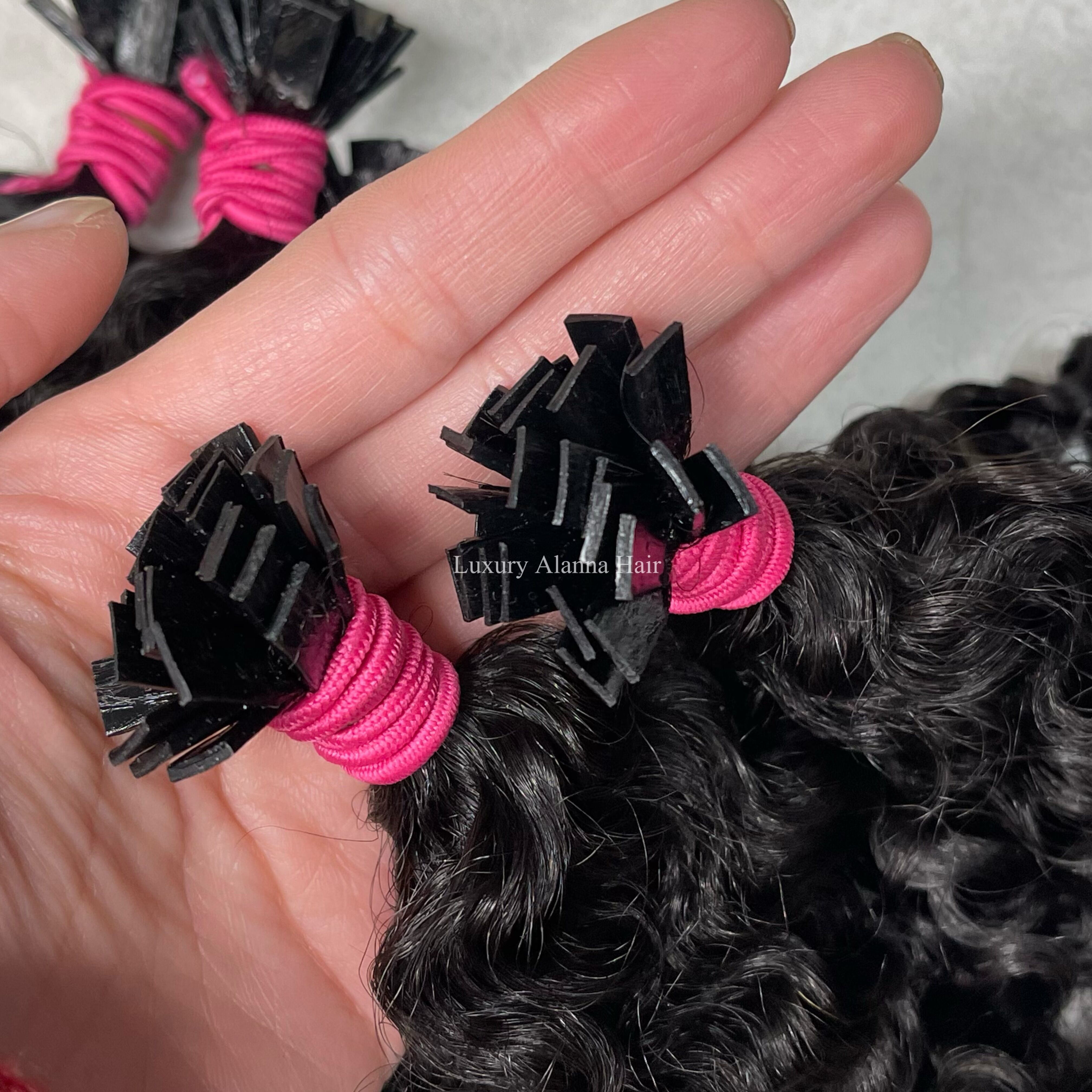 New Arrival Soft Kinky Curly Keratin Flat Tip Hair Extensions 100% Cambodian Virgin Human Raw Kinky Curly No Tangle No Shed