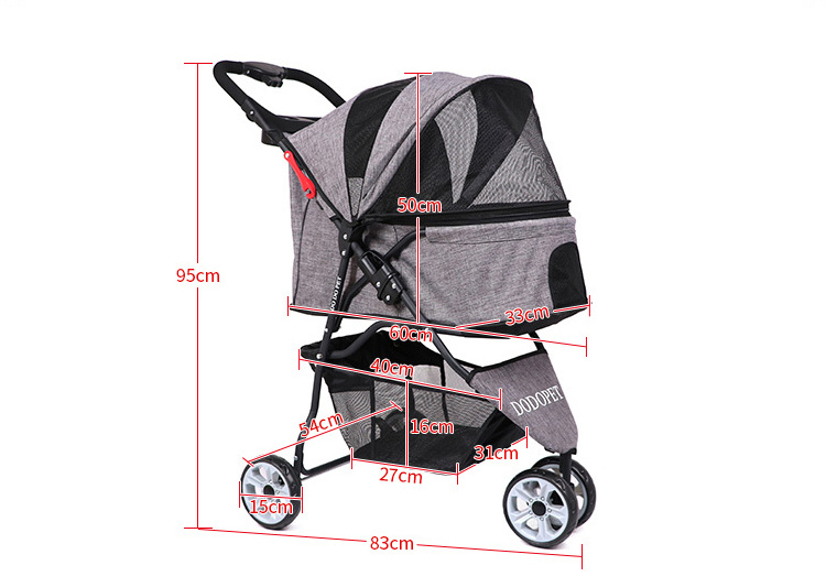 wholesale portable pet strollers and Nylon Small dog cat trolley Pet Trolley Carriage Cart