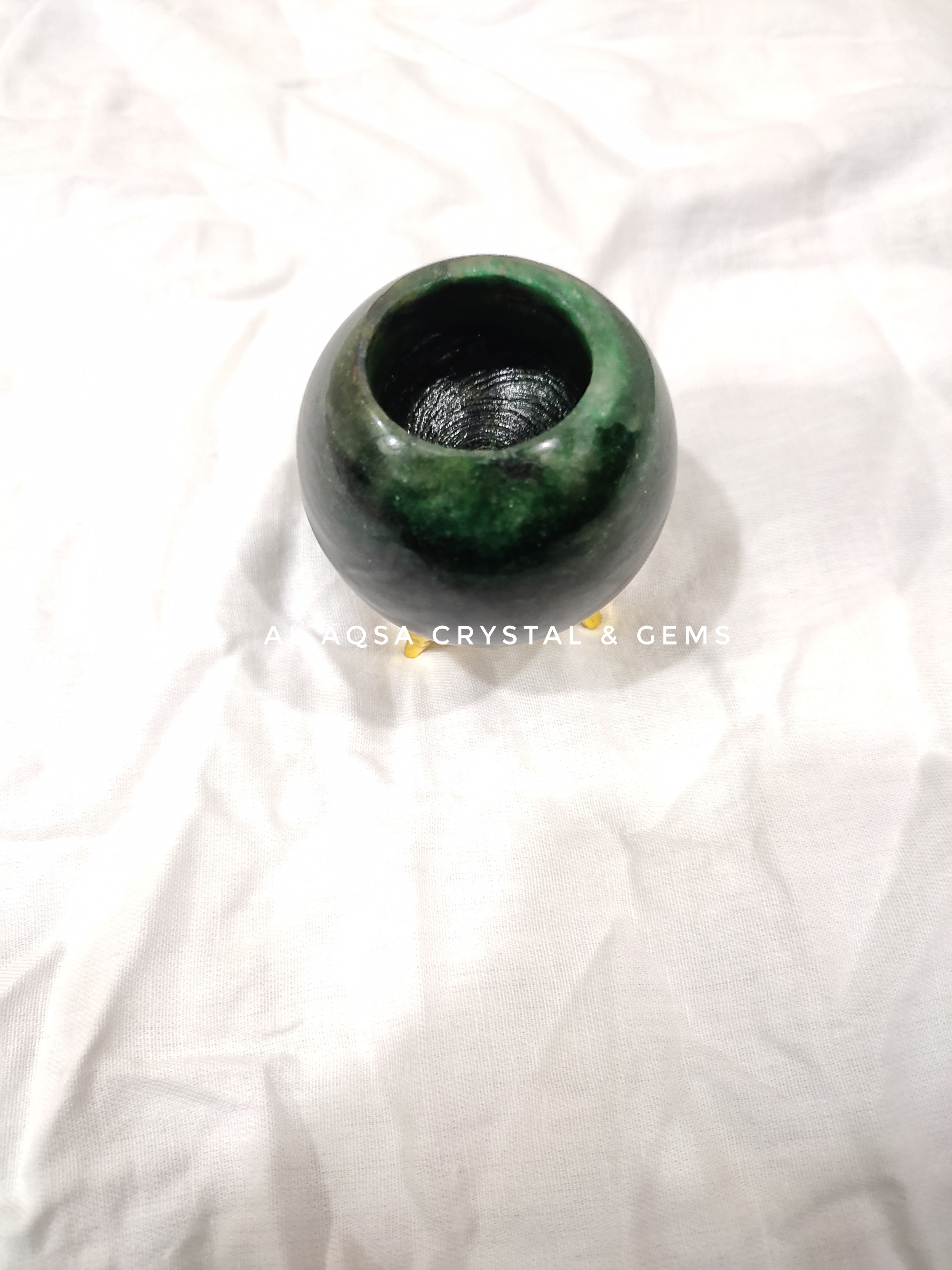 Natural and rare green jade sphere candle holder for holing candles or home decoration Arrival in stock limited stock