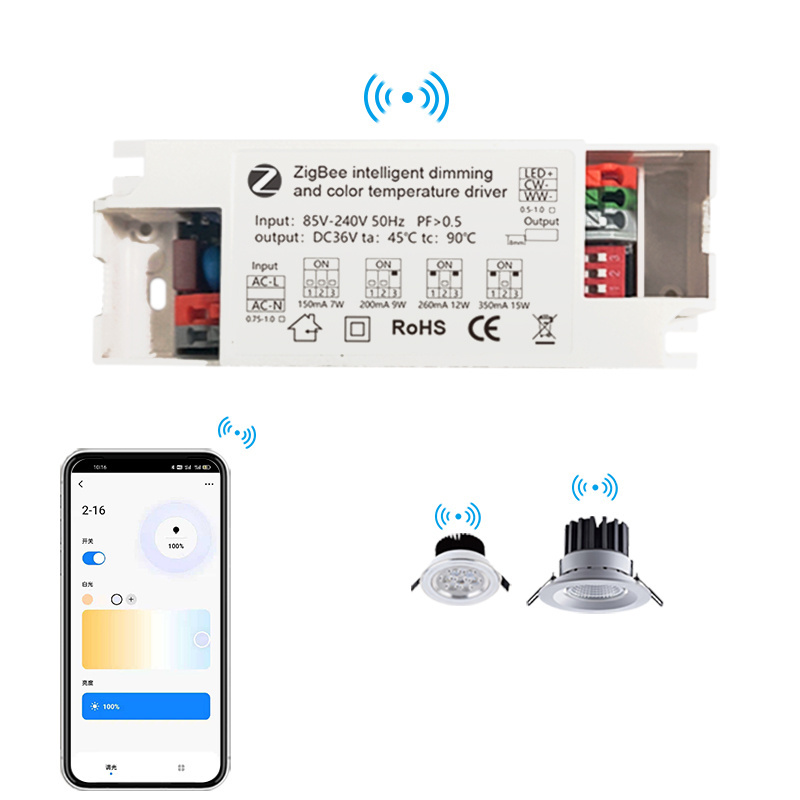 2022 new tuya smart life zigbee wireless DC36V light dimmer switch for pwm dimmer with Alexa google home voice control