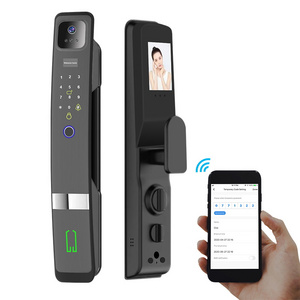 2024 Wifi Fingerprint Recognition Smart Door Lock Cat Eye Automatic Face door lock with Camera Capture Function