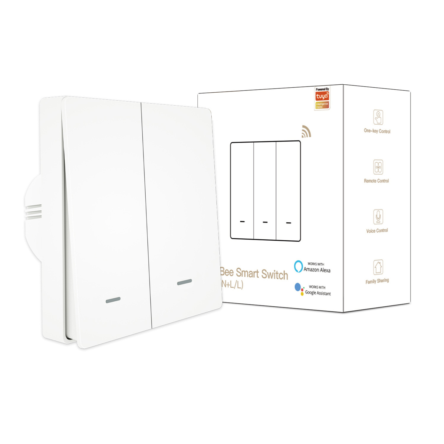 Smart Zigbee WiFi 1 2 3 Gang Light Wall Switch with L N without N Smart Switch Alexa Supports for smart home