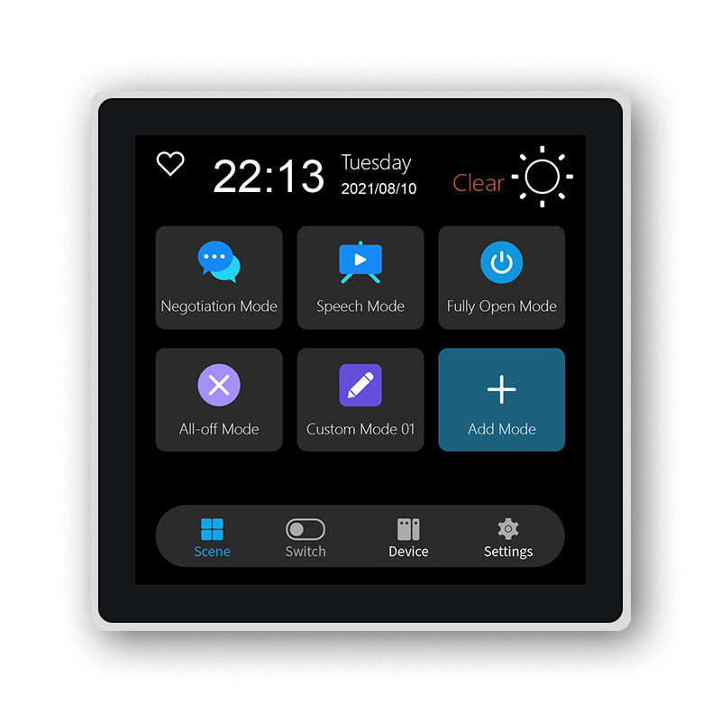 2024 smart wireless home switch with LCD display touch screen smart life APP smart home control scene panel