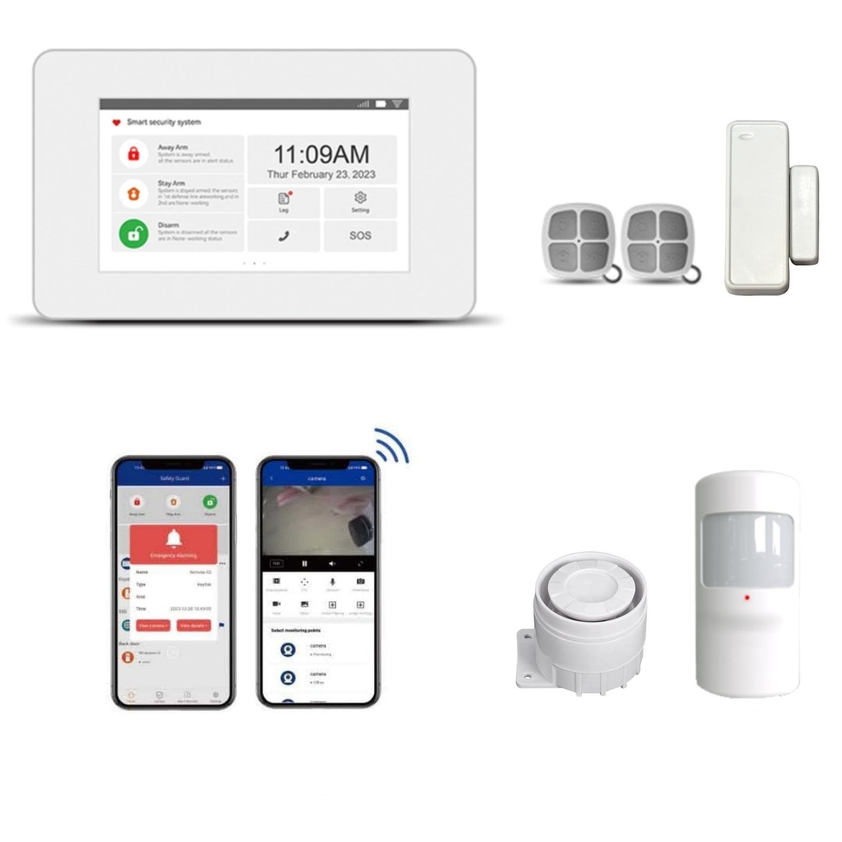 Fully functional Intelligent alarm system Real time monitoring of houses A guardian on standby at any time