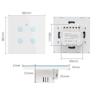 New Tuya Smart home automation wireless Zigbee 4 gang switch with built-in 4 relay with google home Alexa voice control