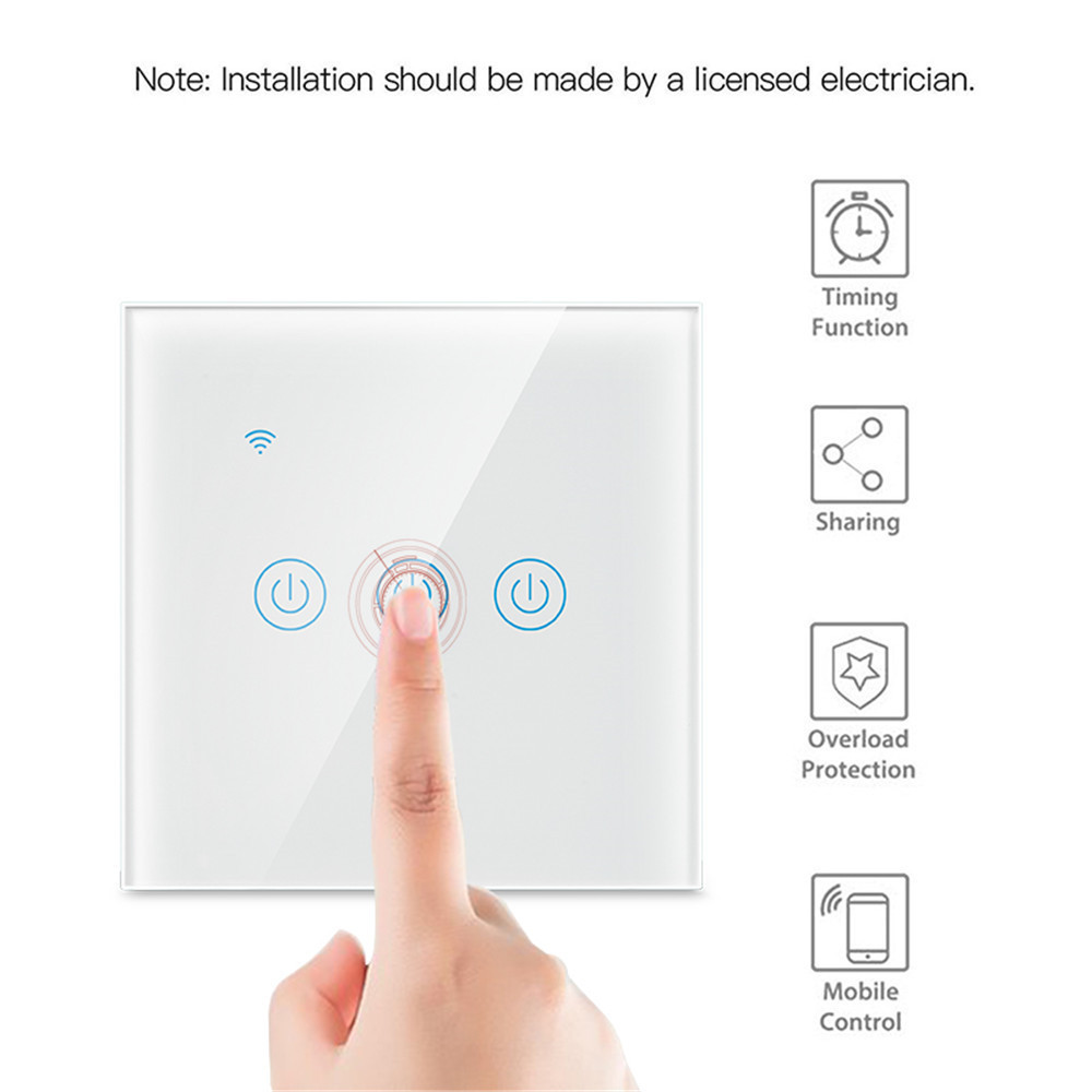 3 Gang Smart Tuya Light Switch ZigBee smart home touch Glass wall switch EU Wall Box Alexa Google Home Assistant Voice Control