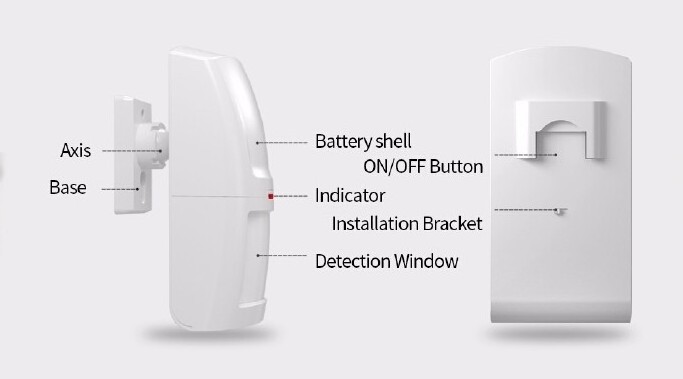 Wireless infrared detector  HW-03D with switch on/off button burglar alarm PIR motion sensor detector