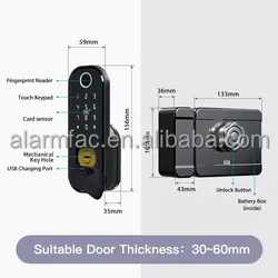 Factory Price Home Security Digital Wifi App Smart Door Lock Aluminum Fingerprint Inside Handle Tuya Smart door Locks