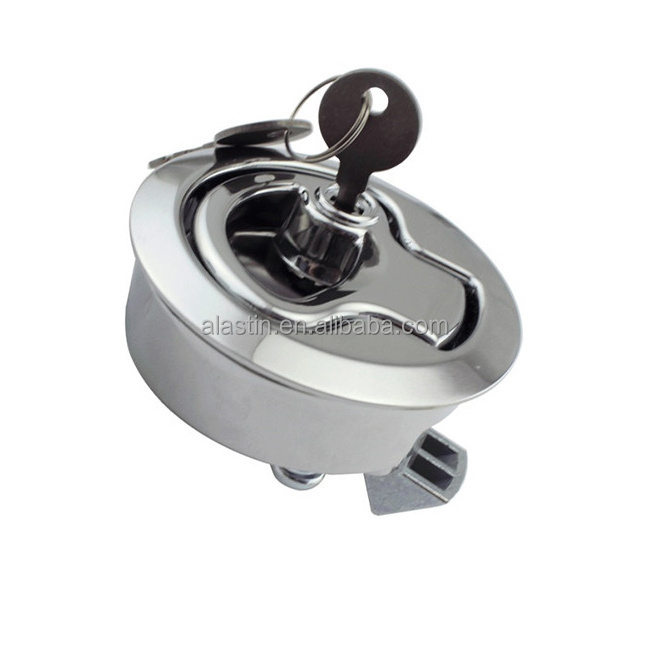 Marine Hardware Boat Accessories  Mirror Polishing Stainless Steel Turning Lock With Key Lift Handle Slam Latch