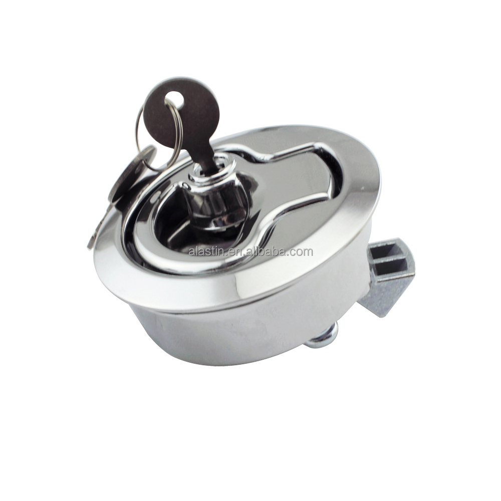 Marine Hardware Boat Accessories  Mirror Polishing Stainless Steel Turning Lock With Key Lift Handle Slam Latch