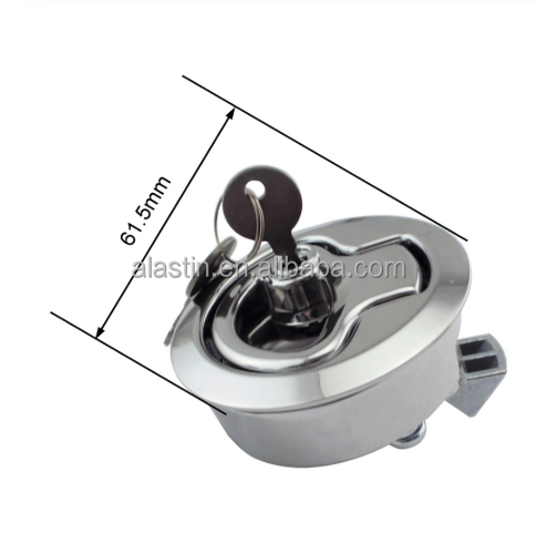 Marine Hardware Boat Accessories  Mirror Polishing Stainless Steel Turning Lock With Key Lift Handle Slam Latch