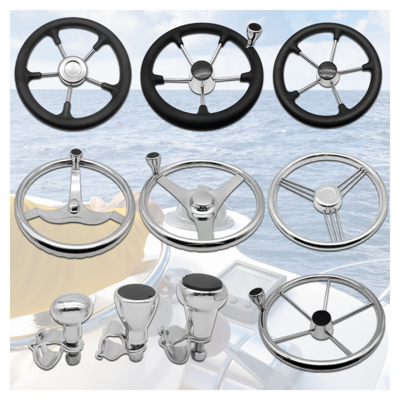 Alastin Hot Selling Style Boat Accessories 316/304 Stainless steel Marine Steering Wheel For Boat Yacht