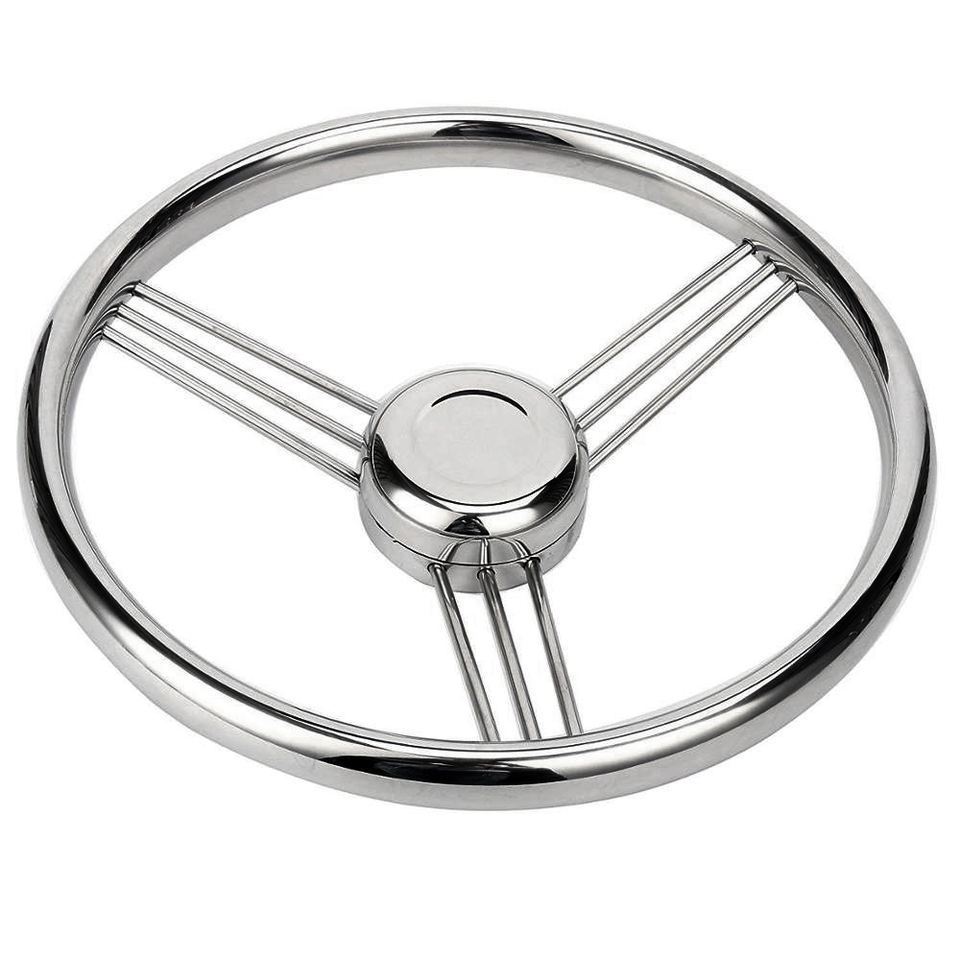 Boat Parts Manufacturers 316 Stainless Steel Yacht Accessories 9 Spoke Boat Steering Wheel