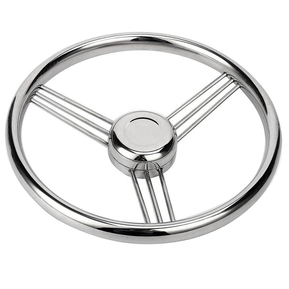 Console Steering Wheel Inflatable Grade 316 Stainless Steel Steering Wheel Marine Steering Wheel For Boat