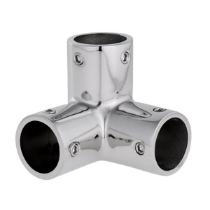 Marine Handrail Tee Pipe Fitting 304 Stainless Steel Yacht Accessories Three Way Boat Rail Connector