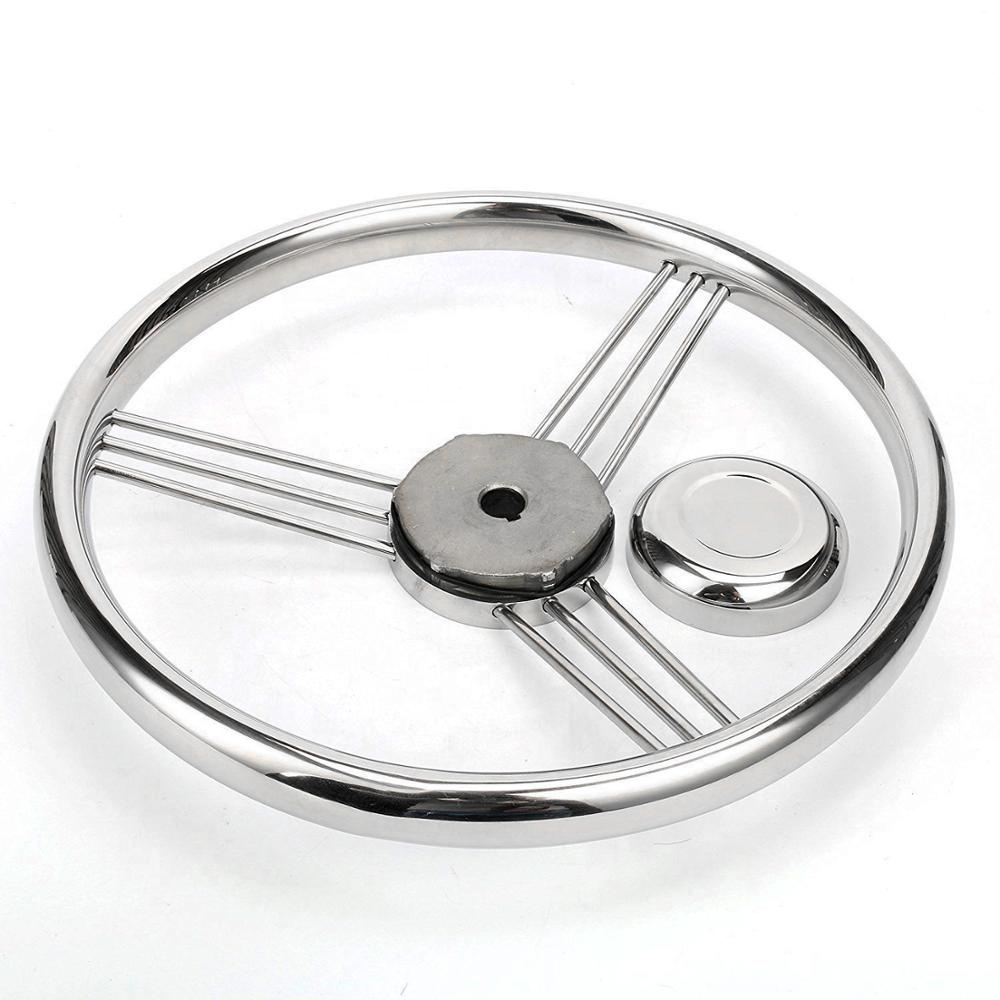 Console Steering Wheel Inflatable Grade 316 Stainless Steel Steering Wheel Marine Steering Wheel For Boat