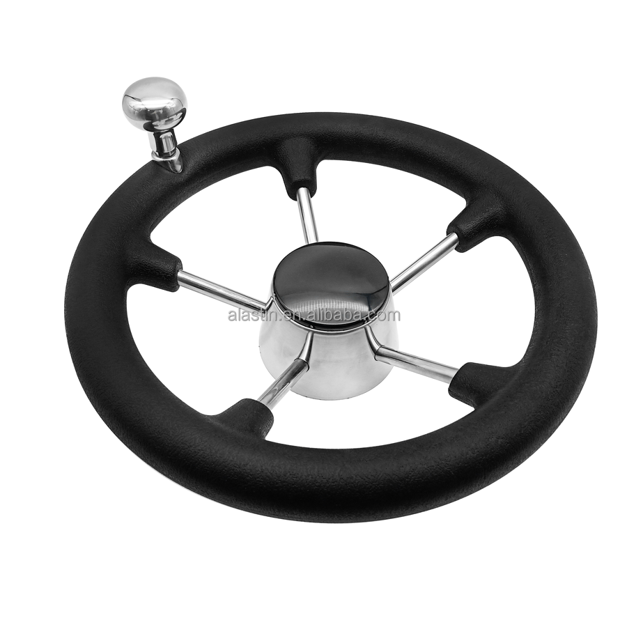 Alastin Inflatable Boat Steering Wheel OEM 316 Stainless Steel Stainless Steel W/Pu Foam Cover Boat Wheels Steering