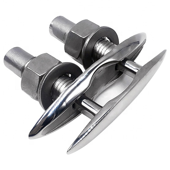 Marine Hardware SS 316 Stainless Steel Pop Up Flush Mounted Pull Up Boat Dock Cleats Boat Flush Deck Cleat