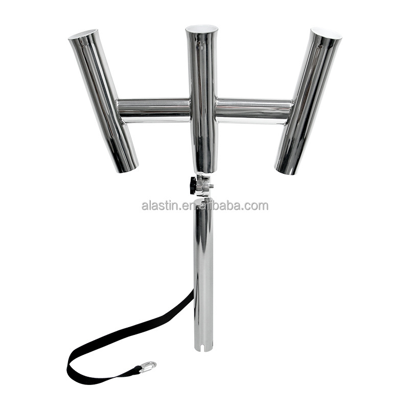 Stainless Steel Trident Fishing Rod Holder Adjustable Outrigger Rod Holder