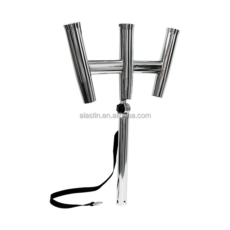 Stainless Steel Trident Fishing Rod Holder Adjustable Outrigger Rod Holder