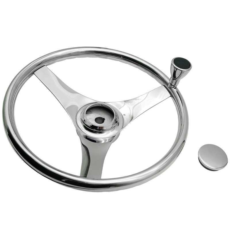 316 Stainless Steel Boat Engine Steering Wheel Marine Power Custom Inflatable Boat Steering Wheel