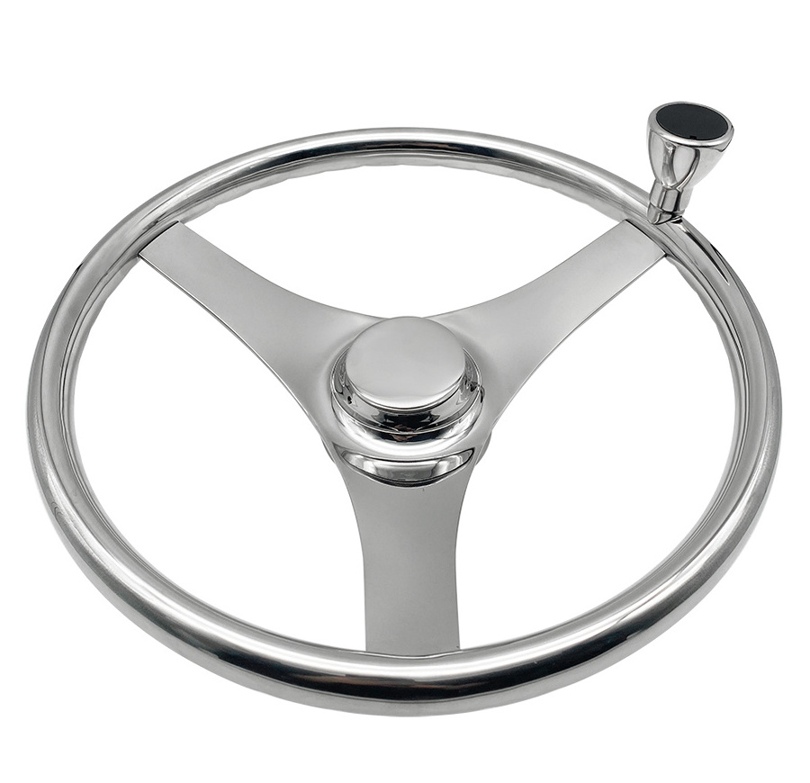 316 Stainless Steel Boat Engine Steering Wheel Marine Power Custom Inflatable Boat Steering Wheel