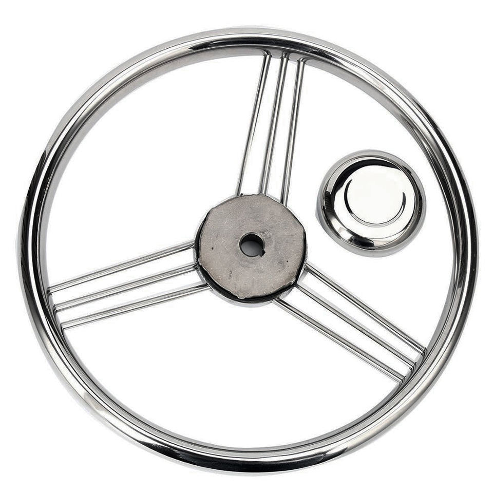 Boat Parts Manufacturers 316 Stainless Steel Yacht Accessories 9 Spoke Boat Steering Wheel