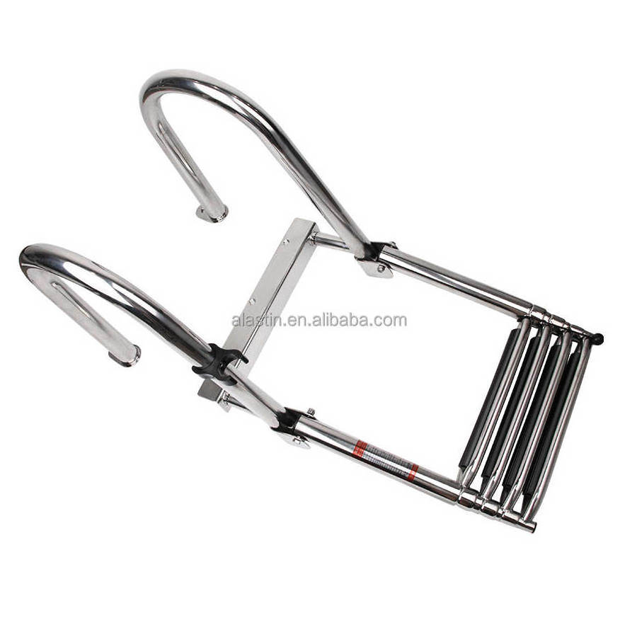 Wholesale Stainless Steel Marine Ladder Folding Telescoping 4 Steps Yacht Boat Ladder