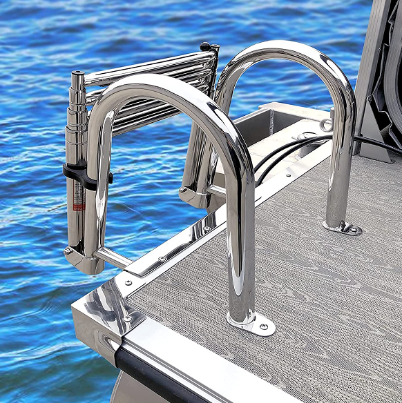 Wholesale Stainless Steel Marine Ladder Folding Telescoping 4 Steps Yacht Boat Ladder