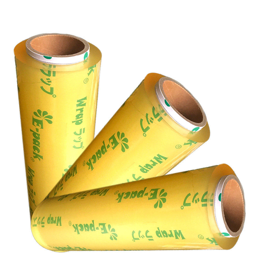 Factory wholesale price slide cutter strech best fresh food wrap transparent pvc cling film