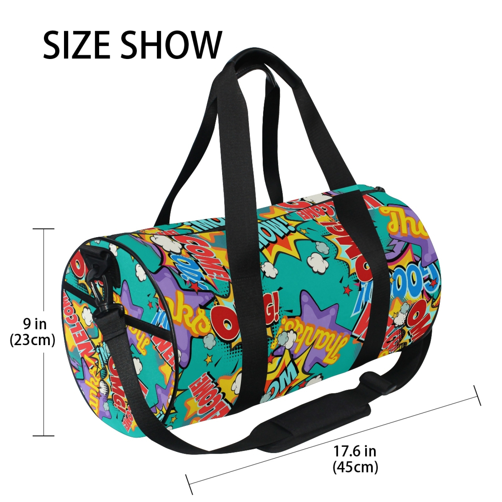 Sublimation Customized Logo Large Graffiti Duffle Bags Gym Waterproof Sports Travel Bag