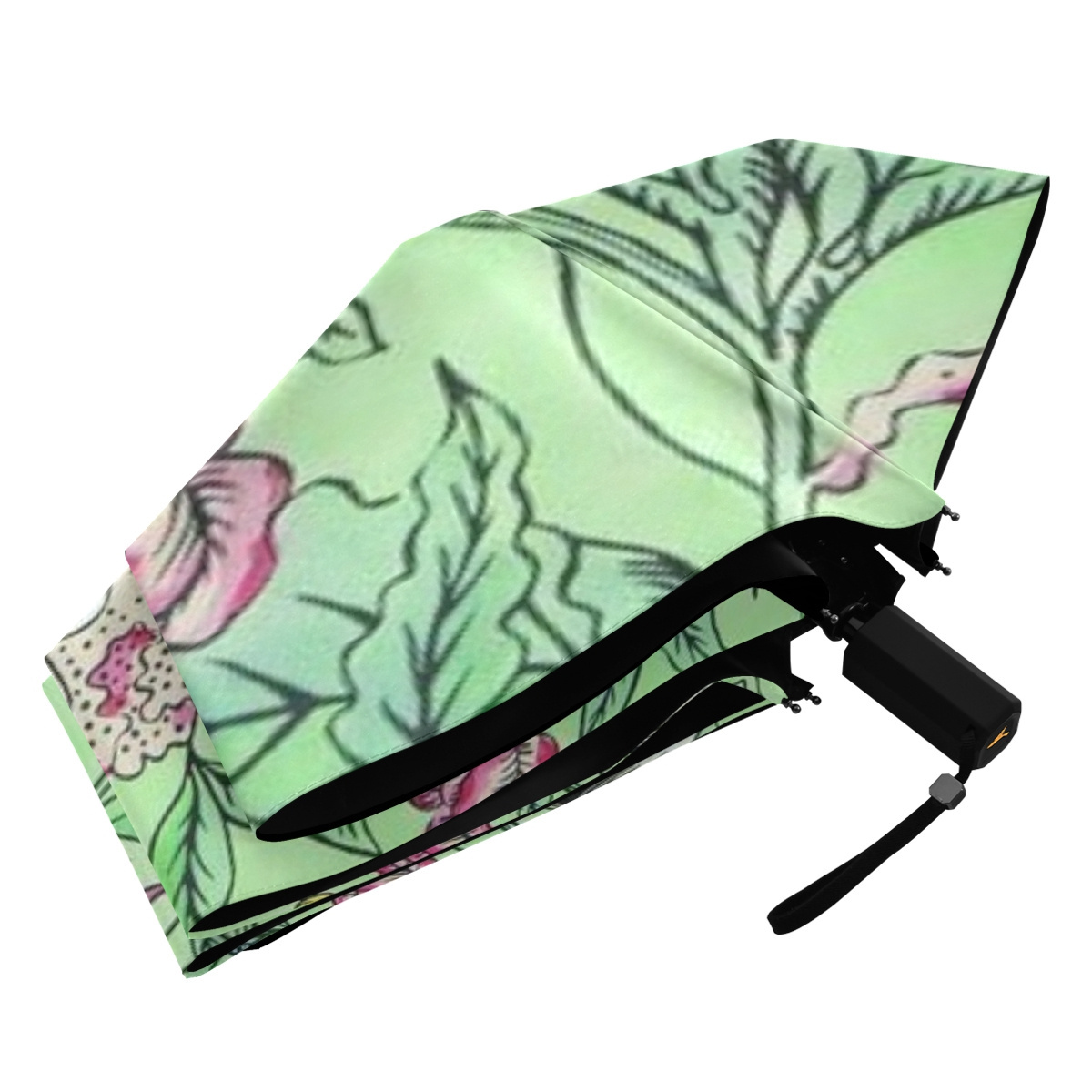 Outdoor Rain Sun 3 Fold UV Protection Windproof Women Portable Sublimation Umbrellas