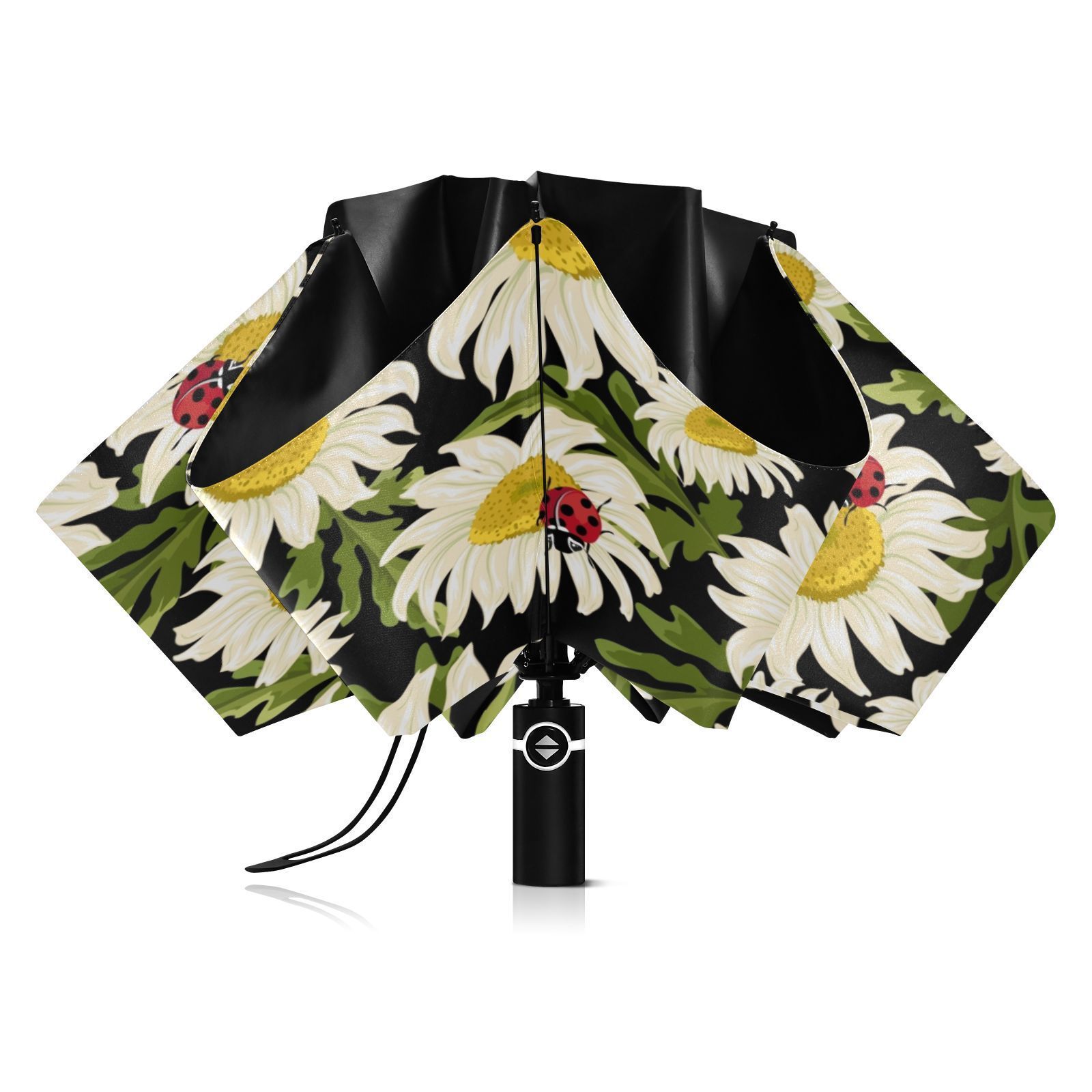 Daisy Design UV Sun Protection 3 Folding Umbrella Rain Custom Auto Open Windproof Travel Umbrella