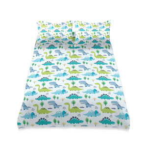 Cute Dinosaur Kids Twin Size 100% Cotton Children Duvet Cover Bedding Set For Kids Boys