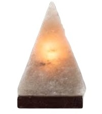 Unique Grey Stone Himalayan Pyramid Shape Crystal Rock Salt Lamp Finely Hand carved Salt Stone Fixed In Premium Wooden Base