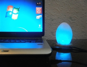 Himalayan White Teardrop Shaped USB Salt Lamp with Seven Color Canging LED Light Bulb For Multiple Occasions