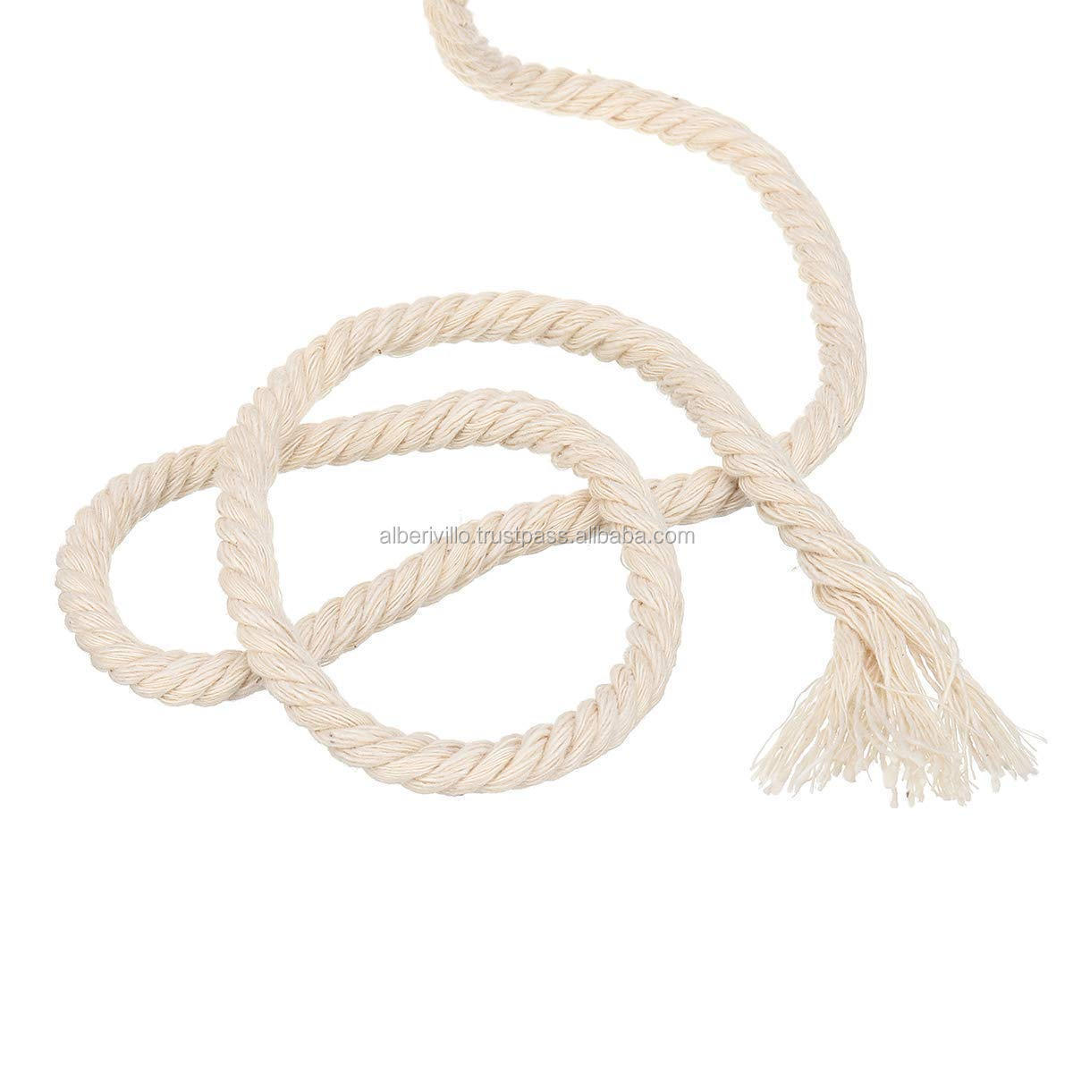 Factory Wholesale 100% Cotton Rope String Draw Cords Wholesale Natural White Twisted Cotton Cord Rope Macrame Cord