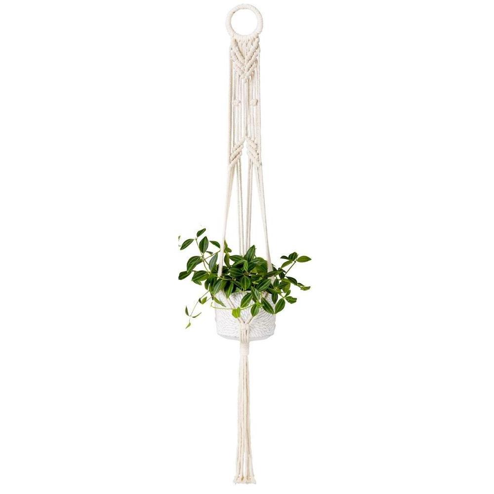 Modern Boho Home Decor Crochet Rope Macrame Plant Hangers Handmade Indoor Wall Plant Hanger