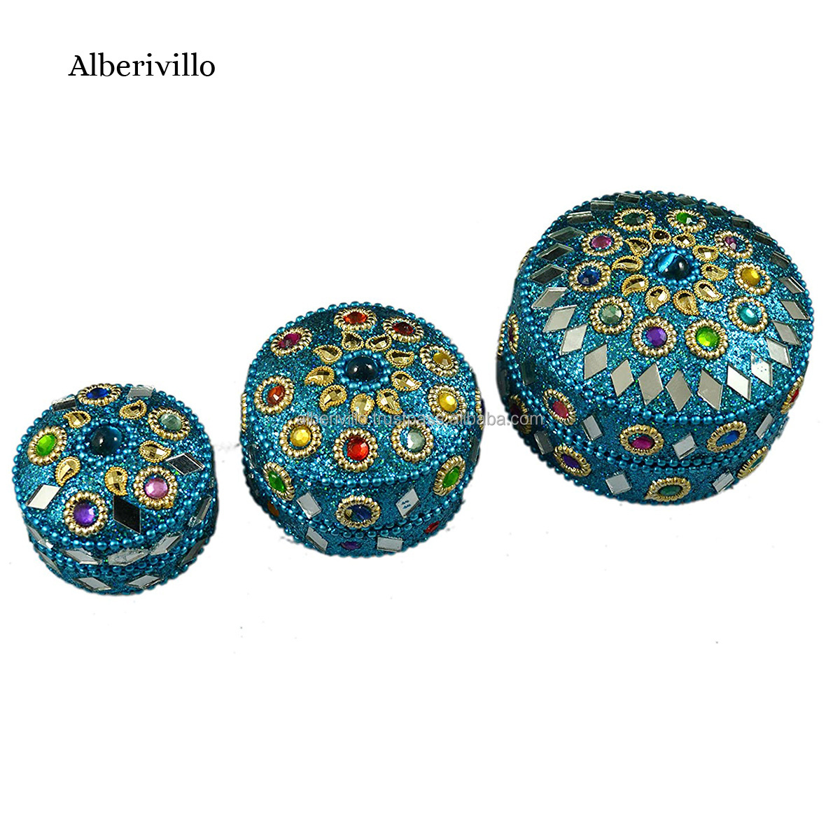 Wholesale Christmas Gift Celebration Decorative Home Decor Indian Trinket Box Jewelry Packaging Pill Boxes