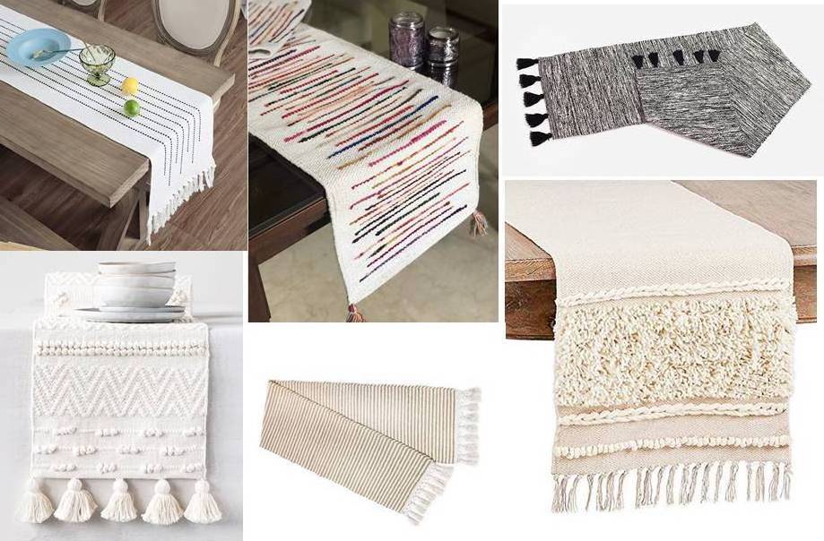 New Design Multi Color Striped Pattern Boho Cotton Table Runner for Dining Room Table Cloth from India