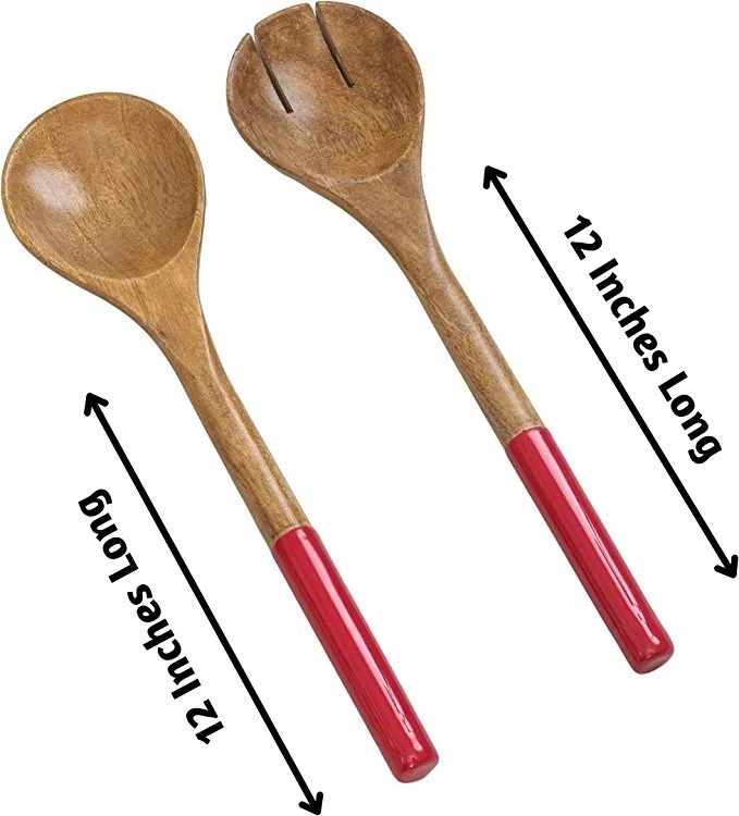 Custom Flatware Set Wooden Cooking Utensils Wood Salad Spoon Eco-friendly Wooden Cutlery from India