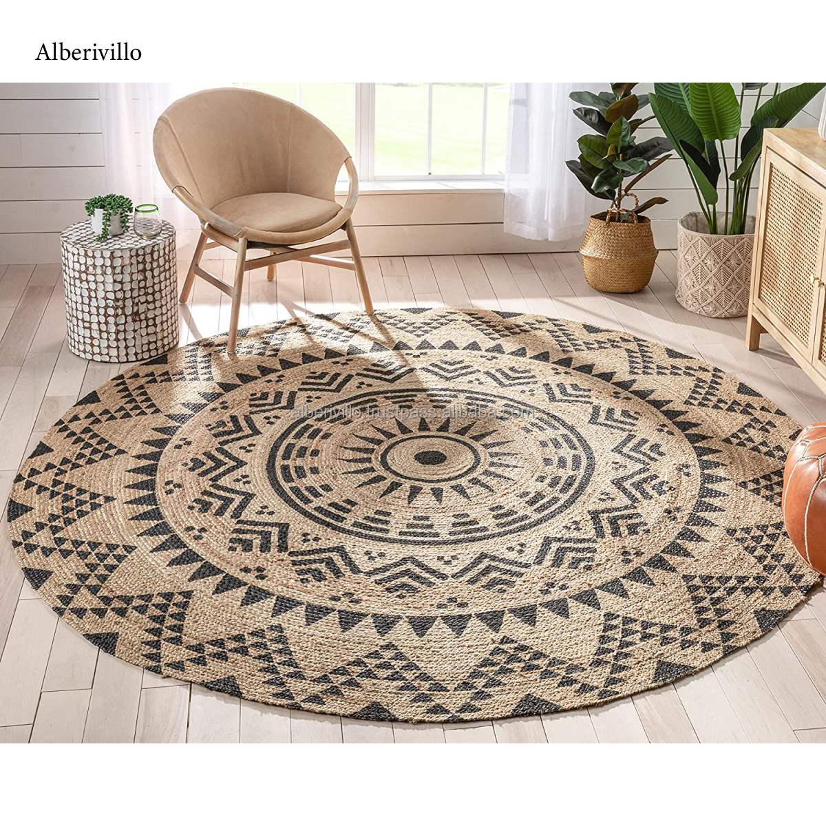 Custom Printed Carpets Jute Printed Kilim Design Rug for Bed Room Designer Handmade Indoor Outdoor Jute Rugs